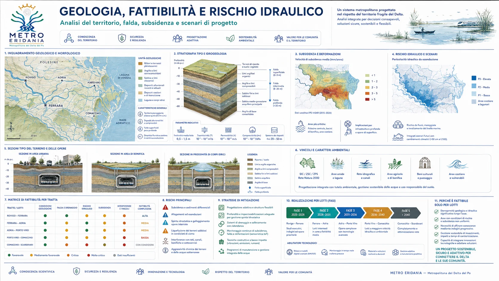 Tavola concettuale di geologia, fattibilità e rischio idraulico